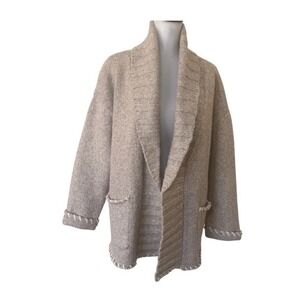 Tuckernuck Blanket Stitch Harrow Cardigan Sweater Womens Small Beige